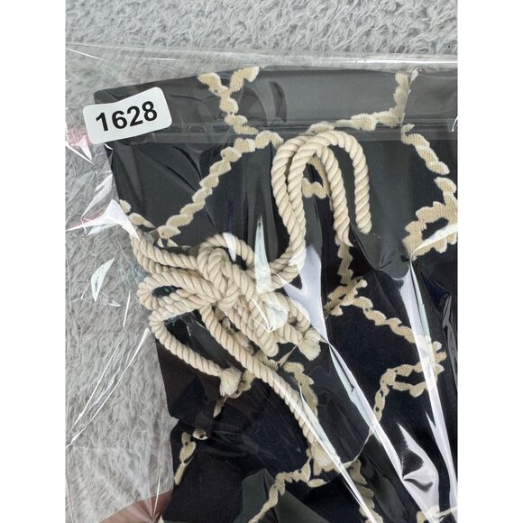 J.Crew Womens Navy & Beige Rope Print Halter Top With Deep V-Neckline - NWOT - Picture 16 of 16